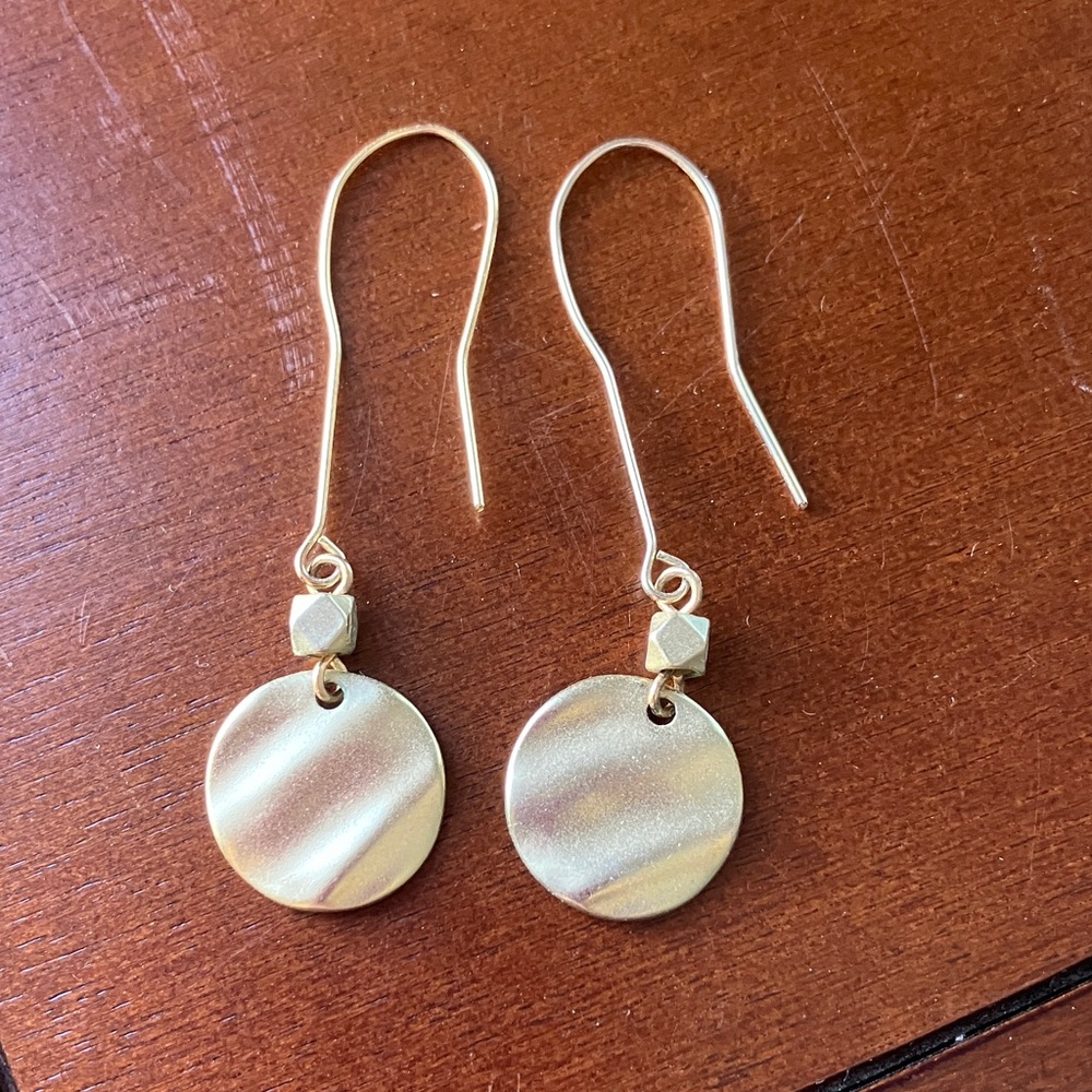 Chico's Gold Disc Dangle Earrings